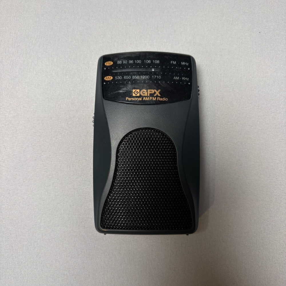 GPX A2093 Personal AM/FM Radio Portable Handheld Built-in Speaker Black Tested